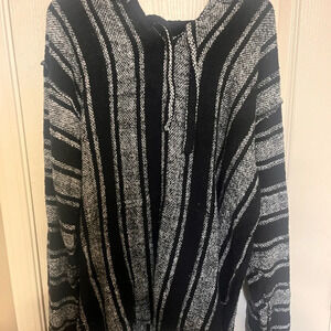 Striped Black and Gray Hoodie